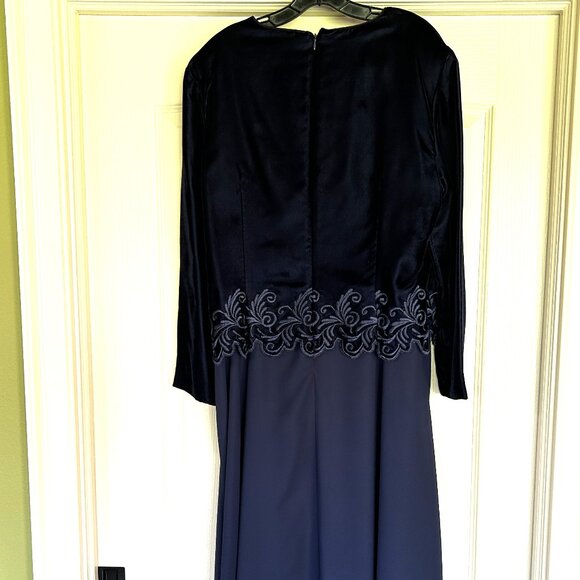 Talbot's 18 Long Evening Dress Midnight Blue - Picture 2 of 10
